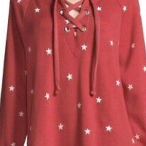 Adorable red and white star WILDFOX hoodie!